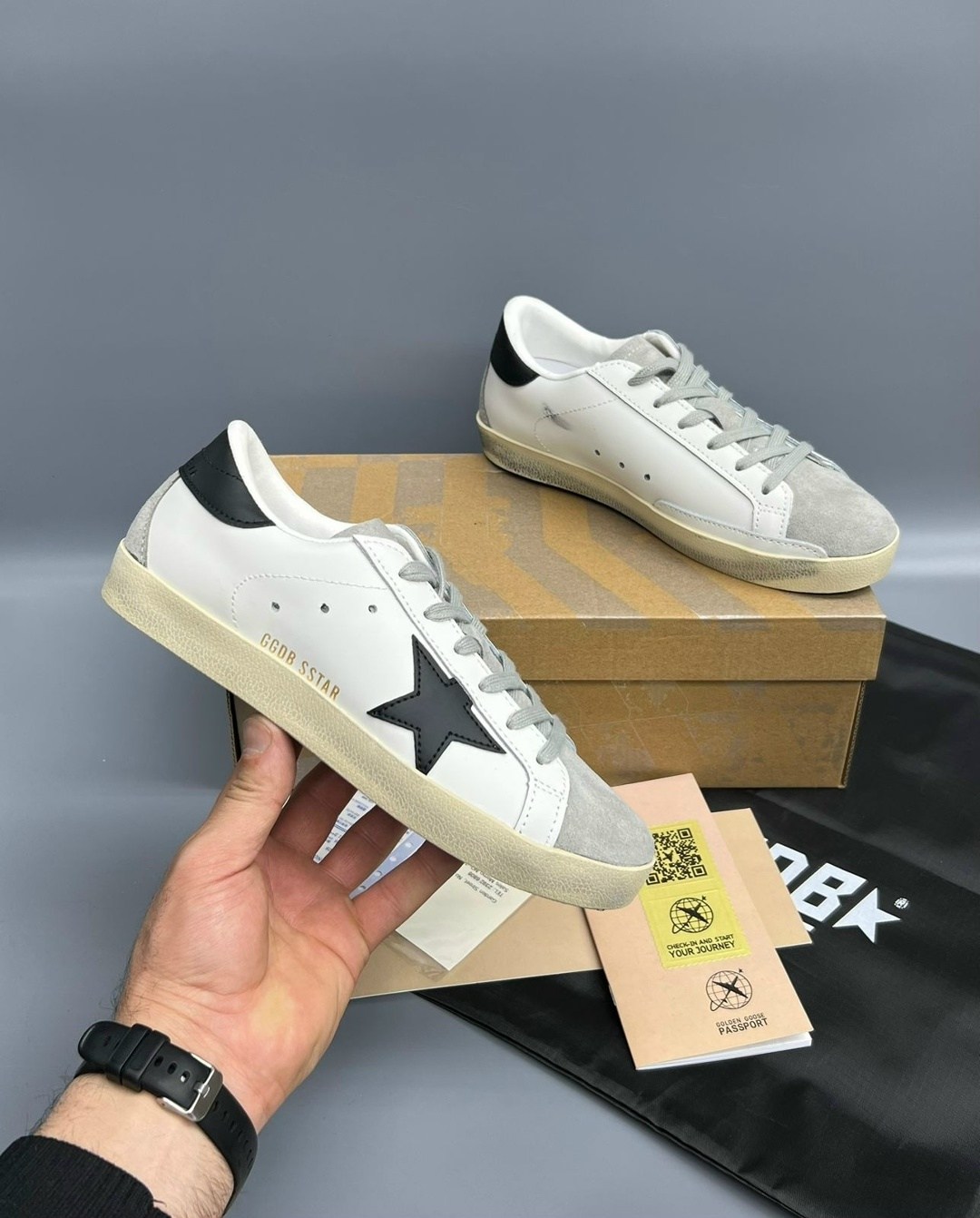 женские брендовые кроссовки кеды со звездой голден гус golden goose,,кроссовки golden goose,кеды golden goose,golden goose superstar leather sneaker - white & black