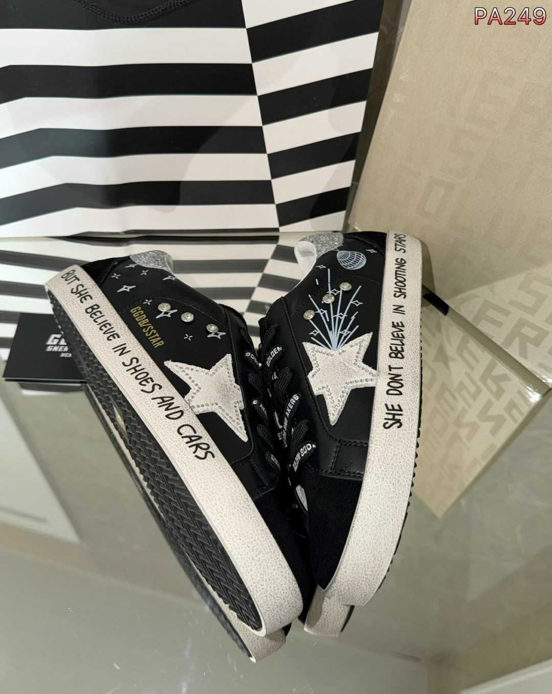 ,golden goose sneakers hi star in camoscio colore nero argento,кроссовки golden goose hi star,golden goose кеды,женские кроссовки