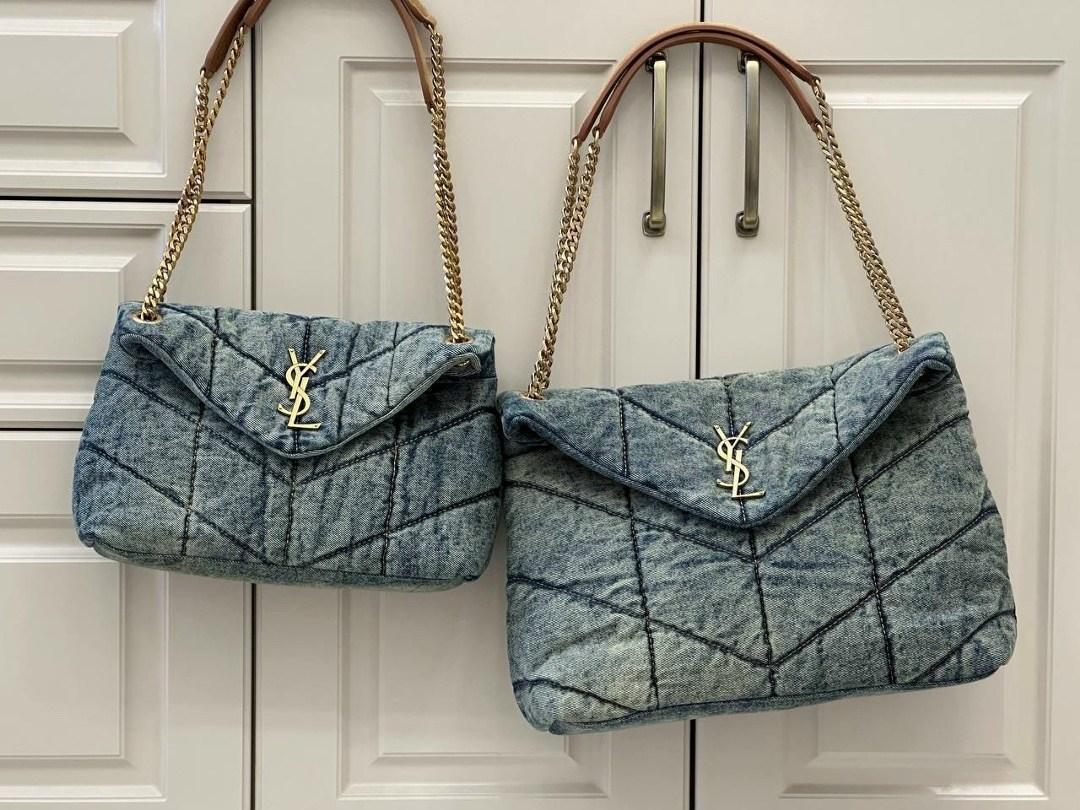 сумки yves saint laurent,сумка женская yves saint laurent,сумка женская ysl,сумка-пуффер на плечо с монограммой loulou ysl джинсовая,сумки ив сен лоран