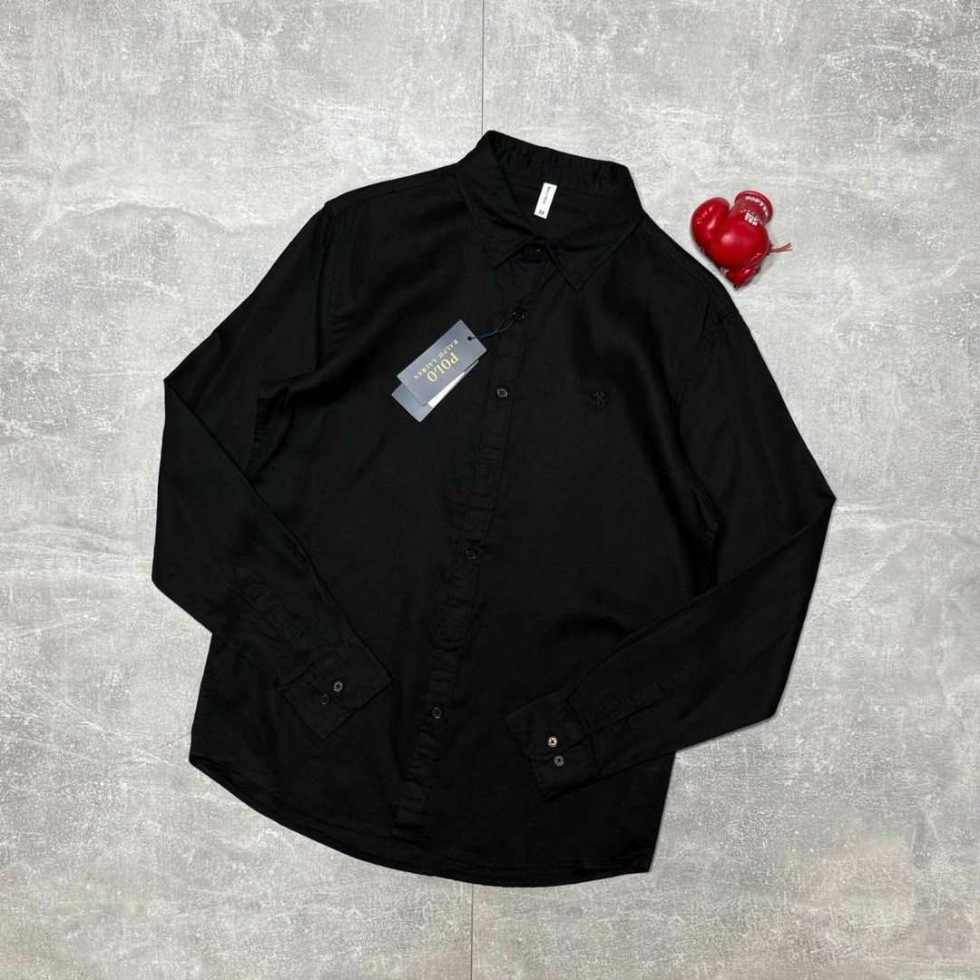 повседневная рубашка,рубашка,рубашка классического кроя из шамбре polo ralph lauren на пуговицах спереди, синий,мужская повседневная рубашка,однотонная рубашка