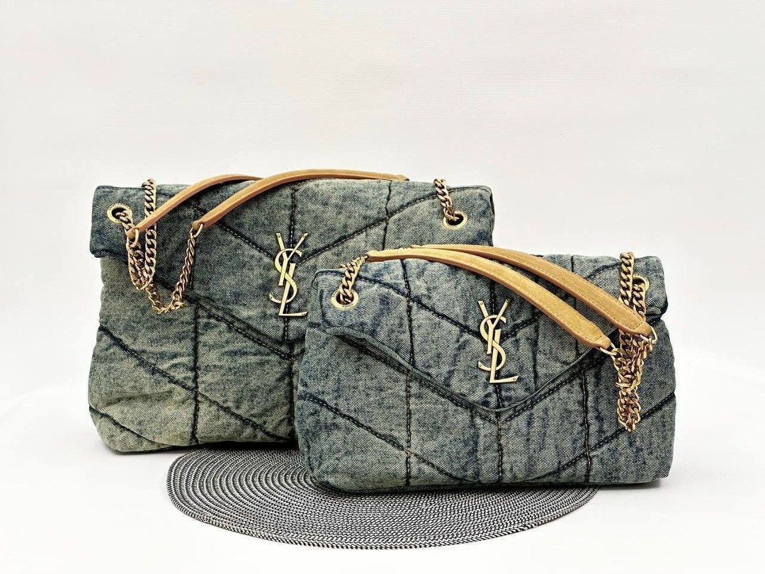 сумки yves saint laurent,сумка женская yves saint laurent,сумка женская ysl,сумка-пуффер на плечо с монограммой loulou ysl джинсовая,сумки ив сен лоран