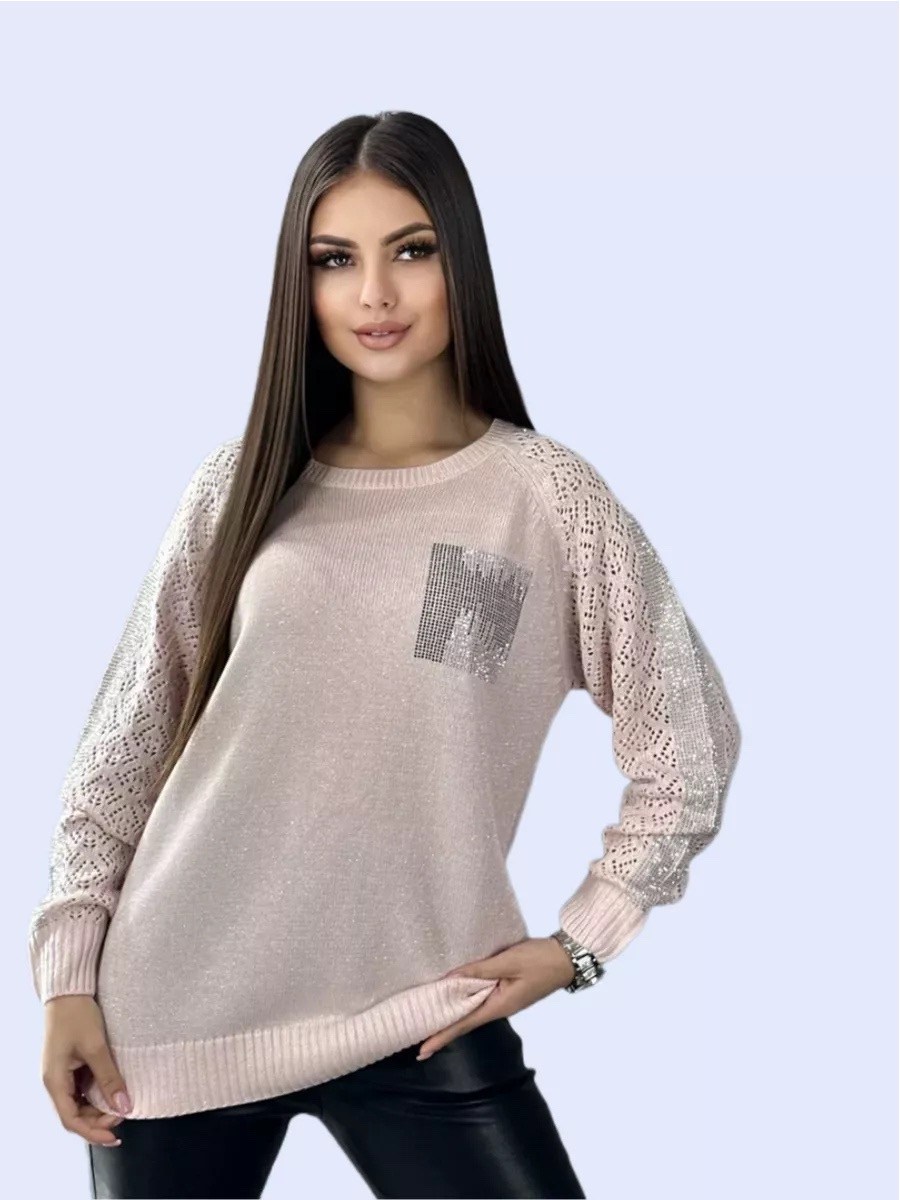 джемпер с люрексом,джемпер со стразами,красивая кофта,кофта женская,джемпер со стразами люрекс
