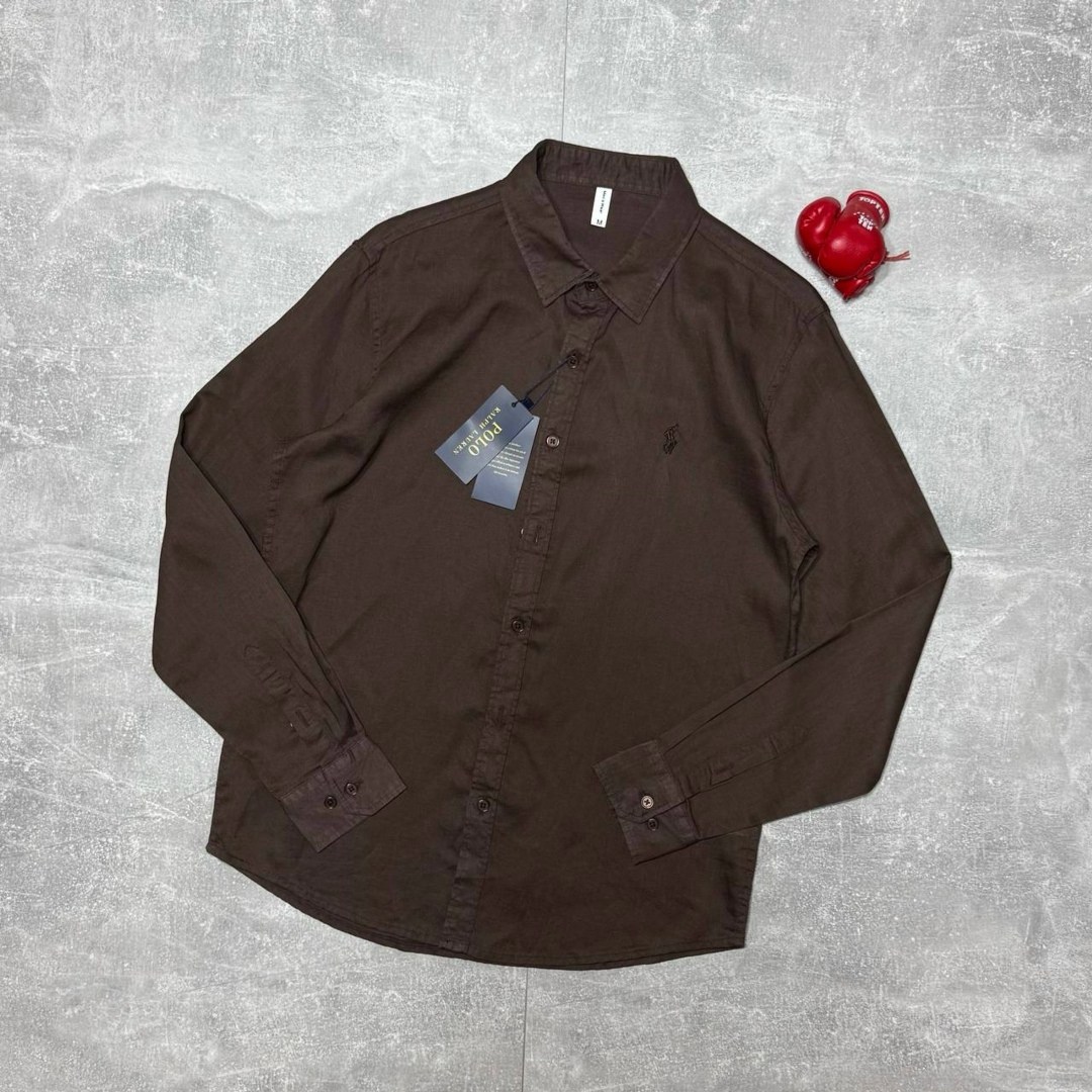 повседневная рубашка,рубашка,рубашка классического кроя из шамбре polo ralph lauren на пуговицах спереди, синий,мужская повседневная рубашка,однотонная рубашка