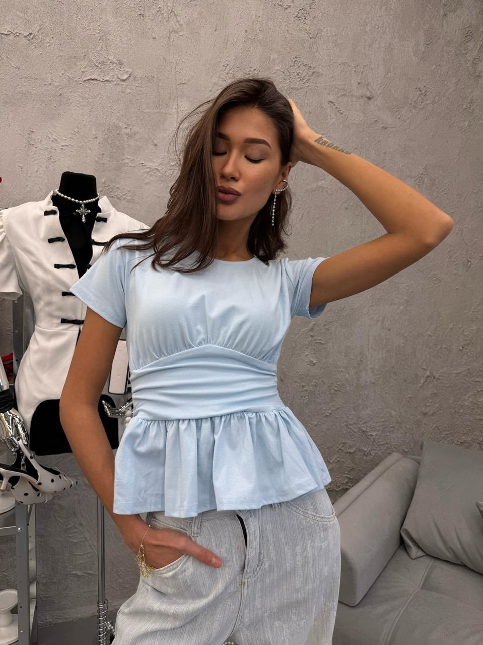 блузка модная,блуза,блузка с оборками,блуза с воланами,женская блузка