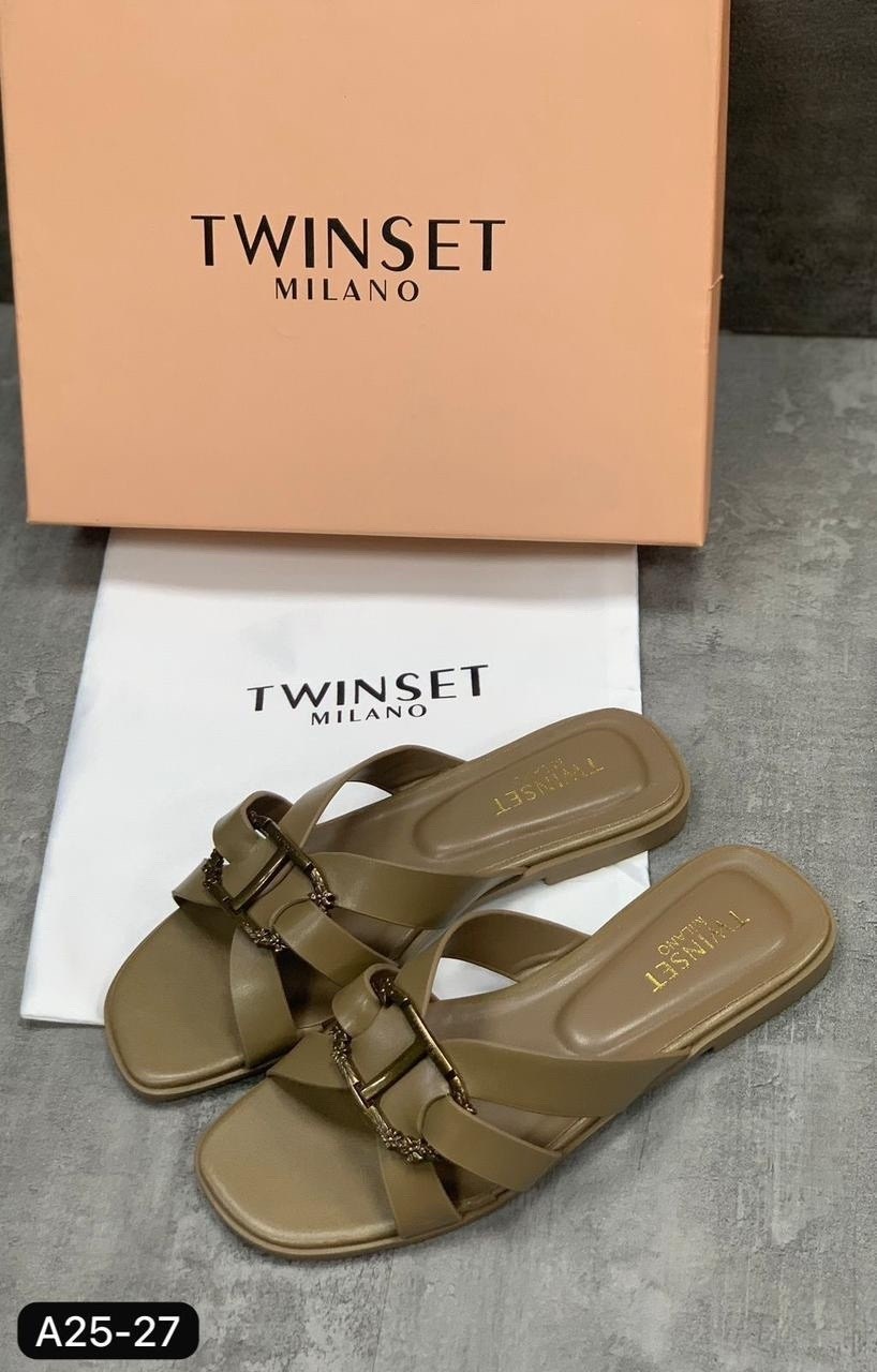 ,шлепанцы twinset,женские шлепанцы,сабо twinset milano,кожаные шлепки