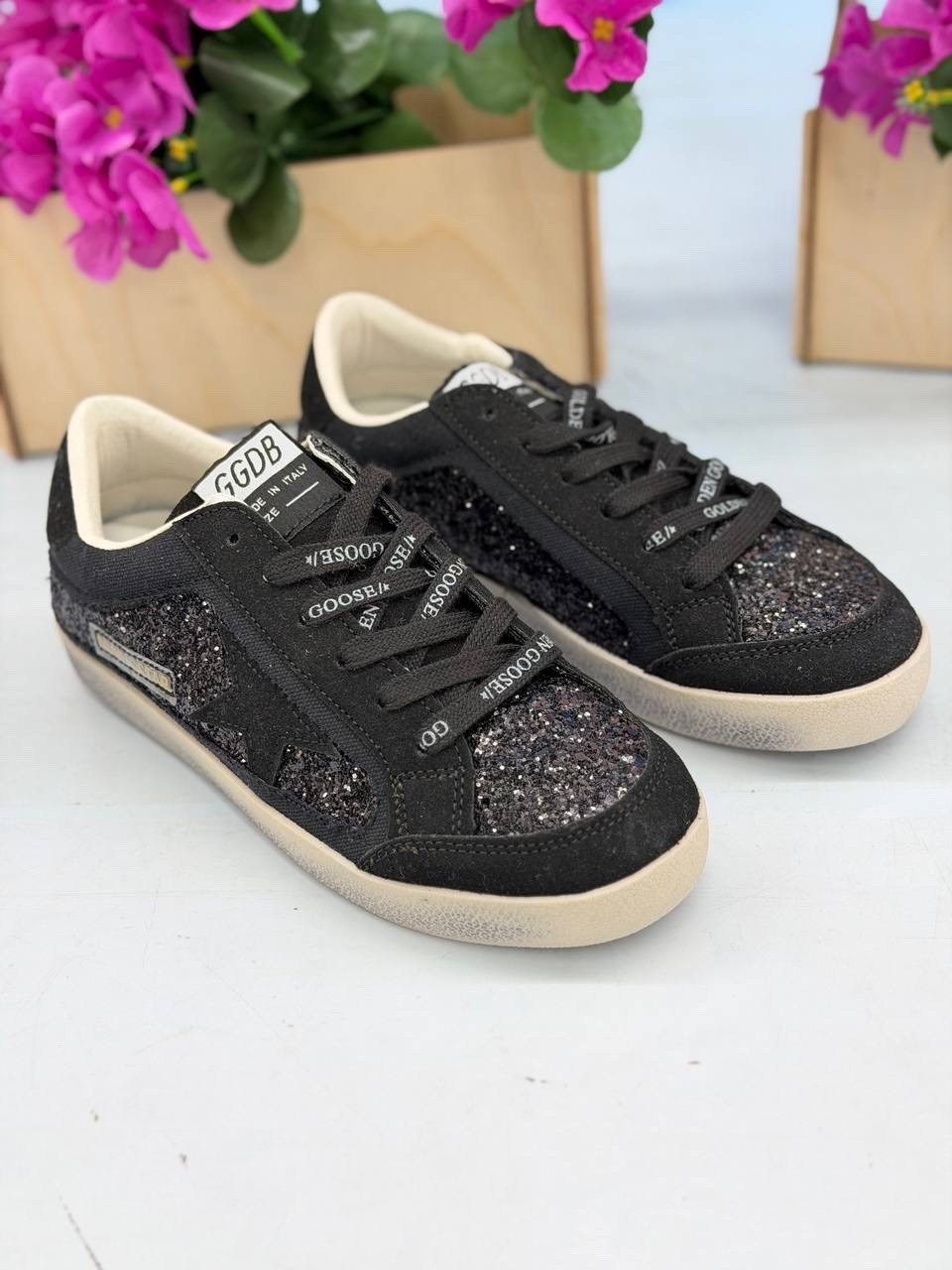 ,golden goose кеды блестящие черные,golden goose кеды glitter,golden goose кеды черные,кеды golden goose