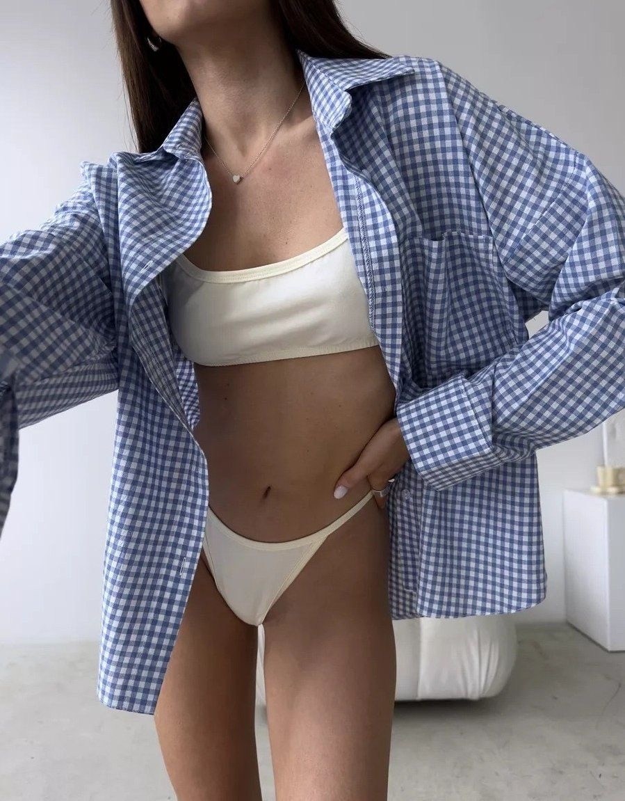 рубашка оверсайз летняя в клетку betrendy wear,рубашка женская в клетку,рубашка женская,рубашка оверсайз в клетку,рубашка в клетку