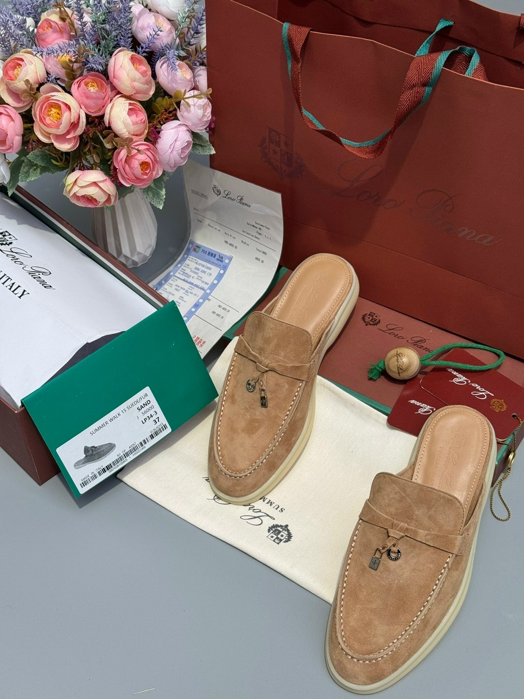 мюли loro piana,женские замшевые мюли loro piana бежевые,лоферы loro piana,лоферы женские loro piana,