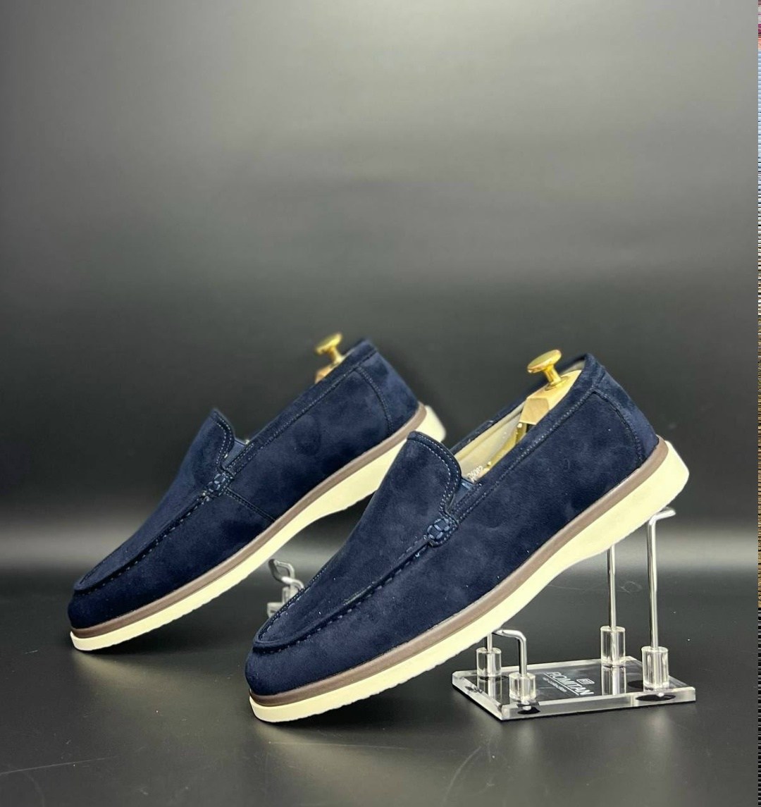 лоферы мужские замшевые,мужские лоферы loro piana,,loro piana темно-синие замшевые лоферы для мужчин,лоферы мужские натуральная замша