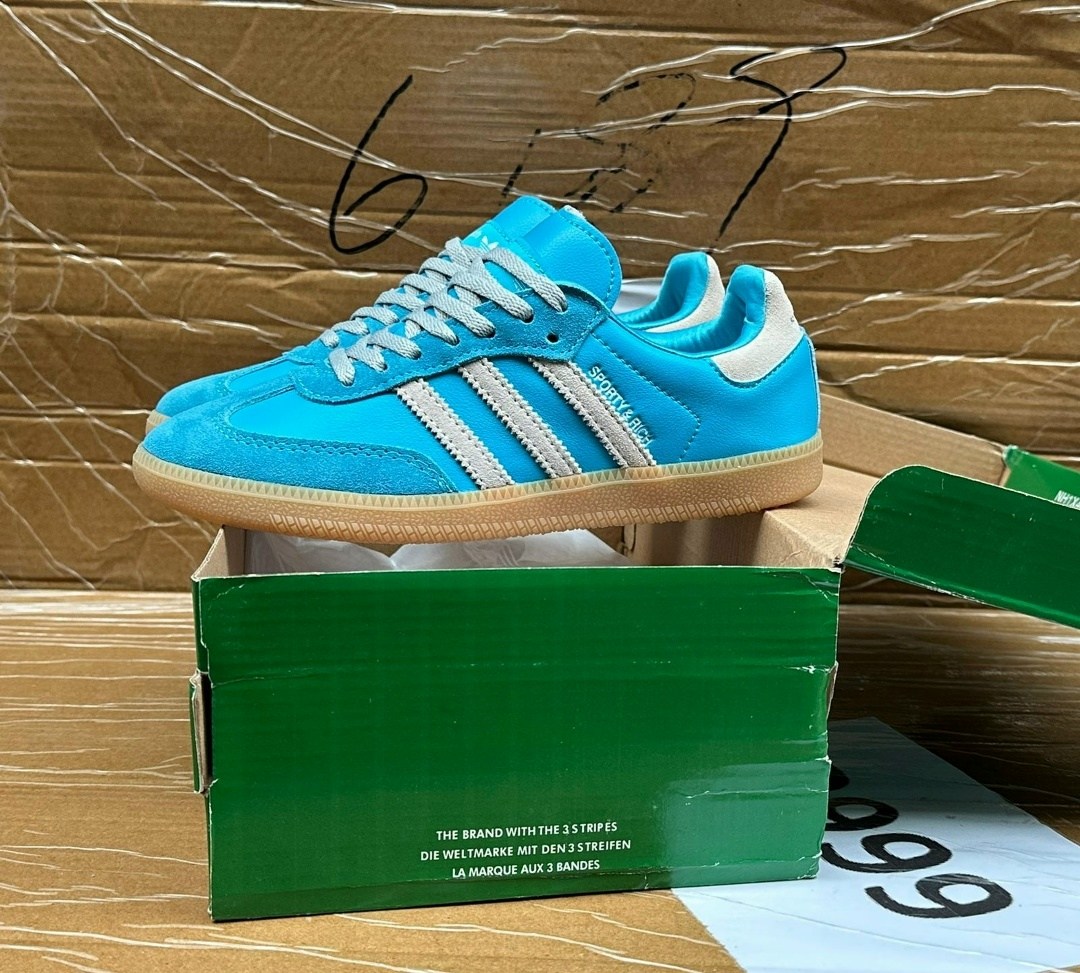 ,кроссовки adidas,кроссовки adidas samba argentina,samba sporty rich adidas голубые,кроссовки adidas samba