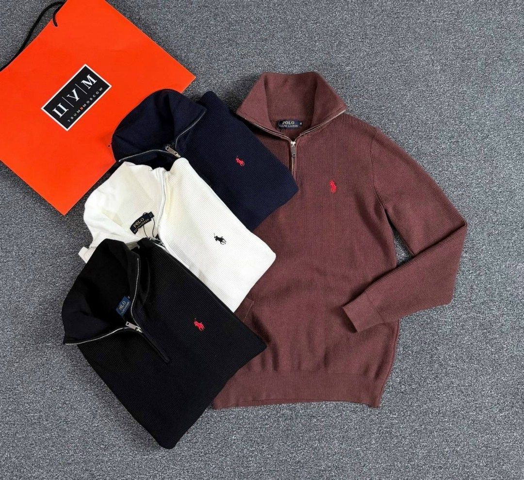 свитер для мужчин,джемпер polo ralph lauren,мужская кофта,свитшот на молнии вышивка поло polo ralph lauren,кофта толстовка