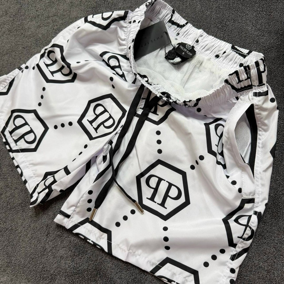плавательные шорты philipp plein,шорты для плавания philipp plein,шорты для плавания с монограммой philipp plein белый,шорты для плавания с монограммой philipp plein черный,шорты филипп плейн мужские