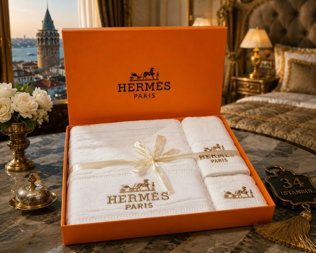 набор полотенец hermes,полотенце hermes,подарочный набор полотенец hermes из 3 штук,подарочный комплект полотенец hermes,махровые полотенца hermes