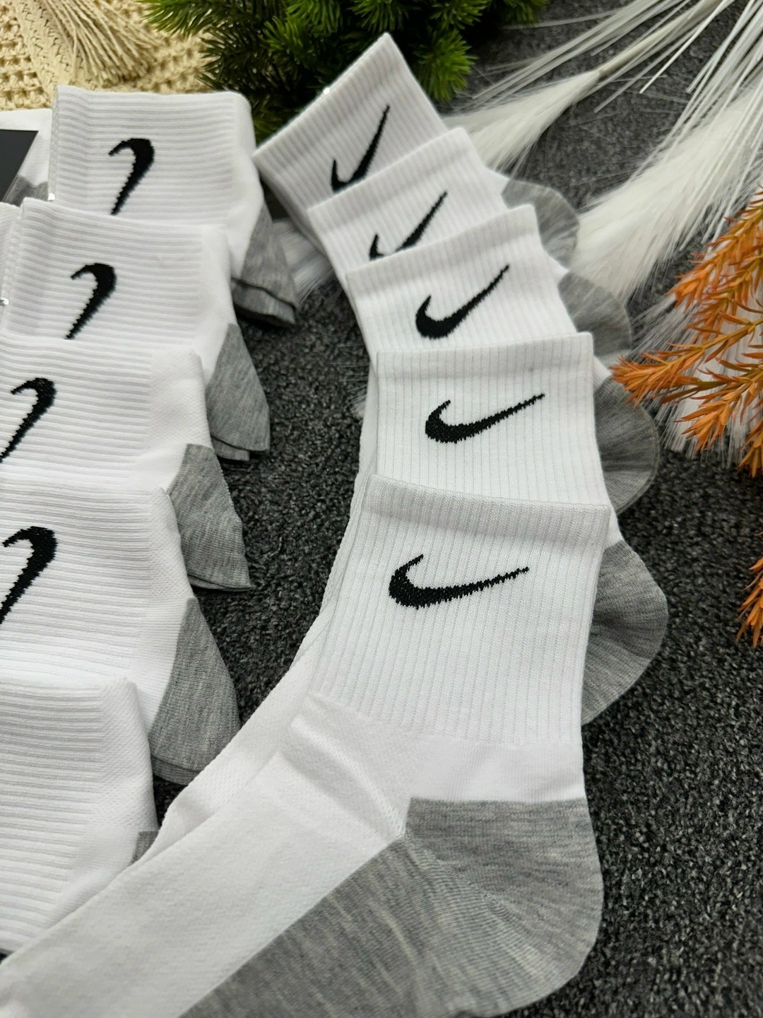 носки мужские 10 пар nike,носки nike высокие,носки мужские nike спорт,спортивные носки nike набор средних носков 5 пар,носки найк