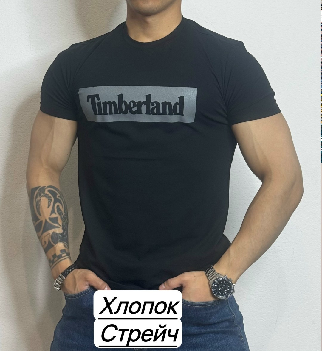 мужская футболка timberland из органического 100% хлопка с коротким рукавом и логотипом,футболки мужские,мужская футболка timberland,футболки для мужчин,футболка timberland