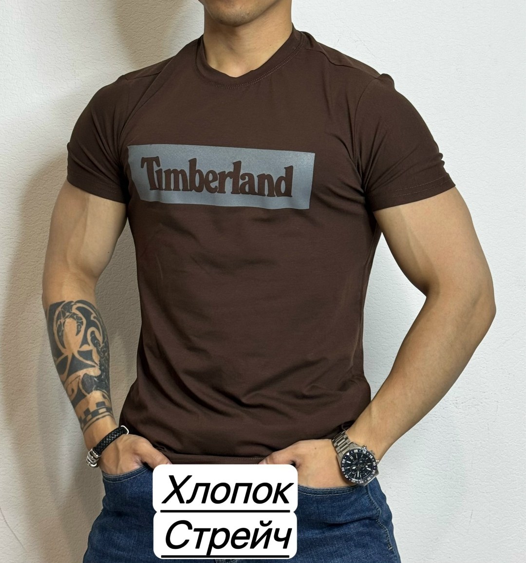 мужская футболка timberland из органического 100% хлопка с коротким рукавом и логотипом,футболки мужские,мужская футболка timberland,футболки для мужчин,футболка timberland