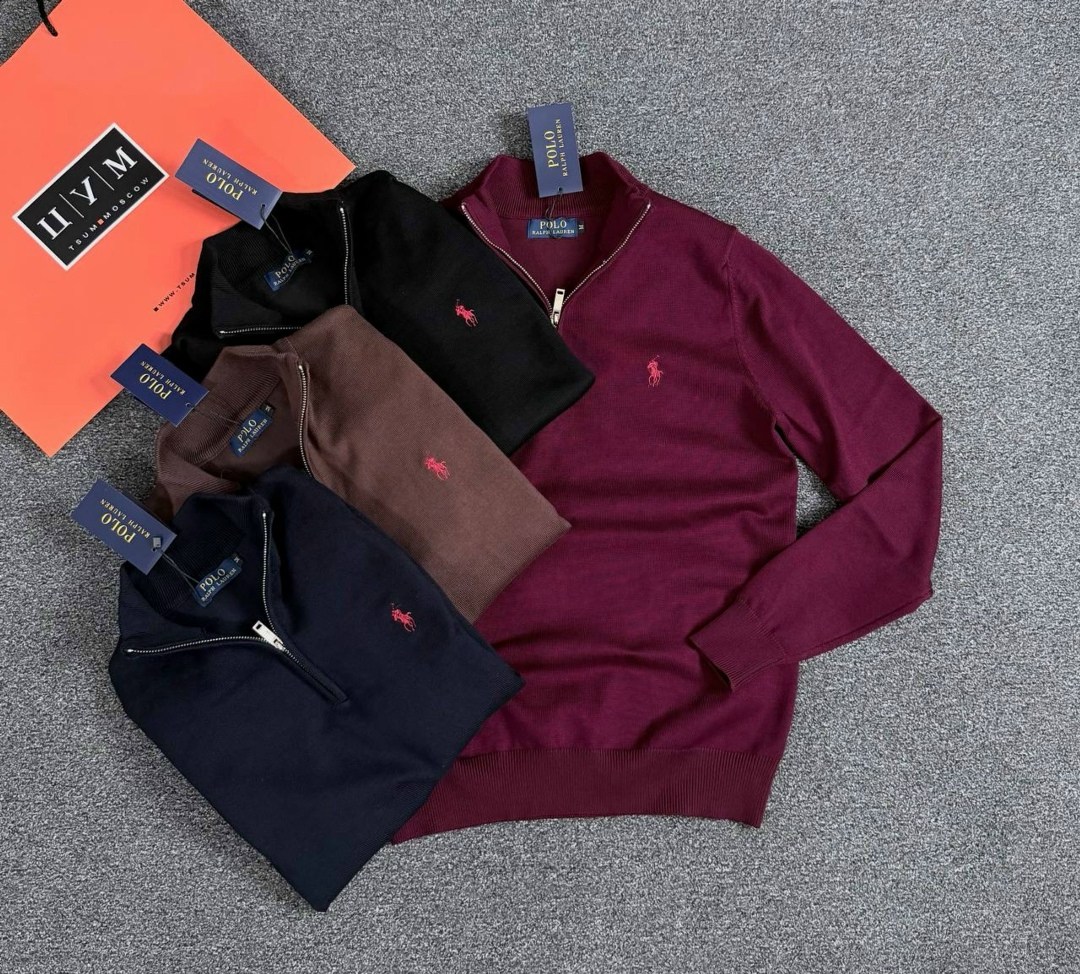 свитер для мужчин,джемпер polo ralph lauren,мужская кофта,свитшот на молнии вышивка поло polo ralph lauren,кофта толстовка