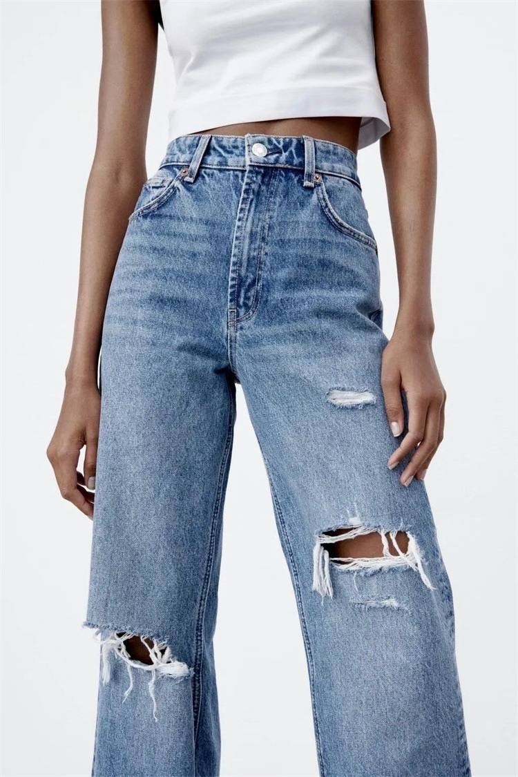 zara джинсы 6045/224,джинсы женские,джинсы с перфорацией,модные джинсы,длинные джинсы
