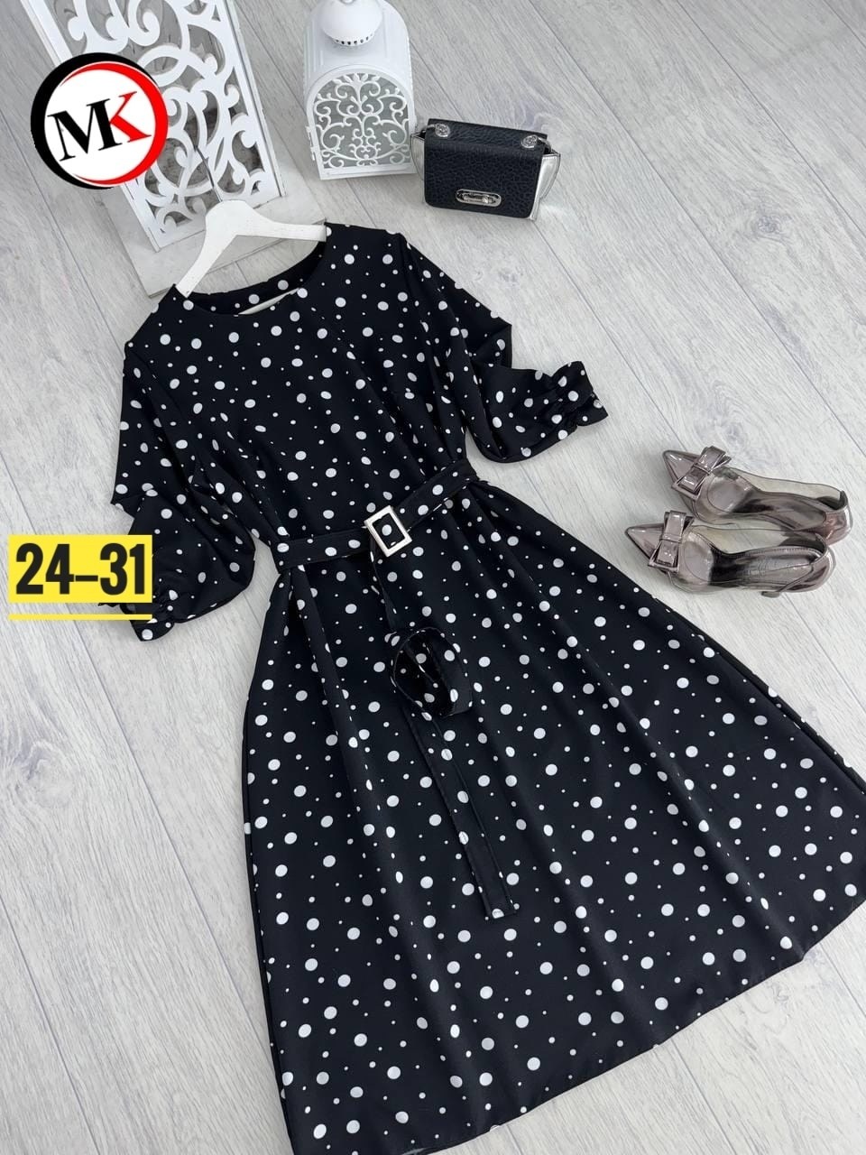 платье size plus в горошек с пояском черное,платье женское,платье,платье в горошек,платья в горох