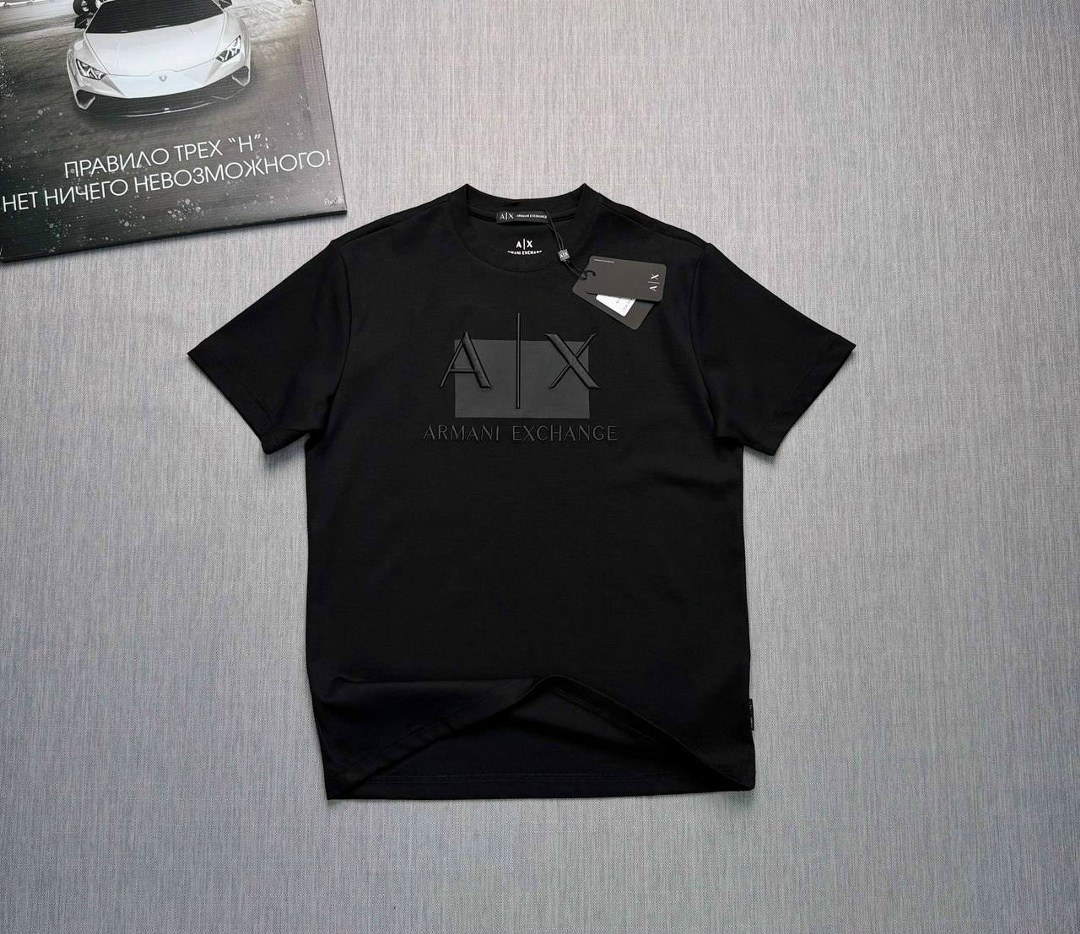 футболка armani exchange,мужские футболки armani,armani exchange мужская футболка,мужские футболки emporio armani,футболка мужской armani exchange черный размер 50 хлопок повседневный