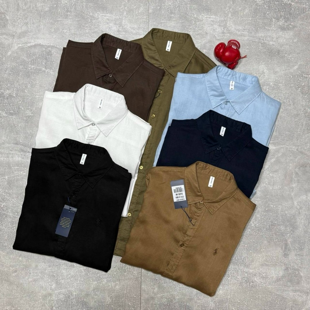 повседневная рубашка,рубашка,рубашка классического кроя из шамбре polo ralph lauren на пуговицах спереди, синий,мужская повседневная рубашка,однотонная рубашка