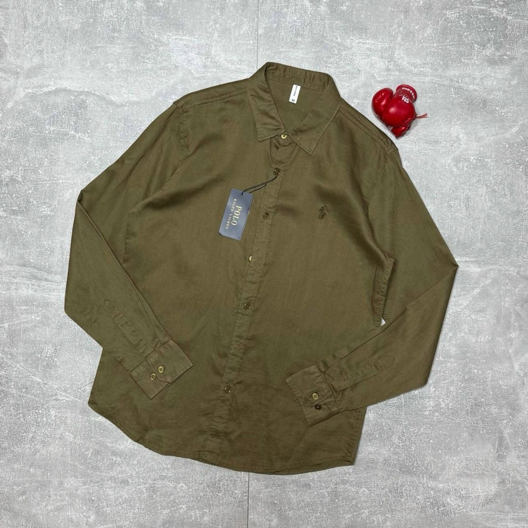 повседневная рубашка,рубашка,рубашка классического кроя из шамбре polo ralph lauren на пуговицах спереди, синий,мужская повседневная рубашка,однотонная рубашка