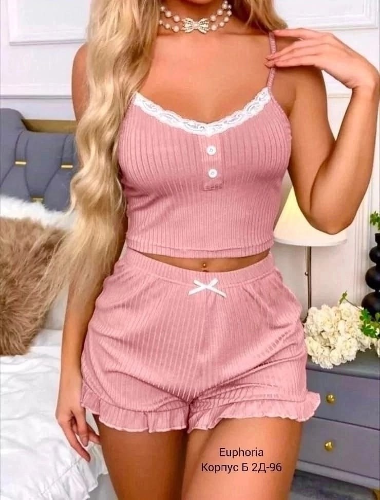 женская пижама с шортами 83502 (фиолетовый),пижама из лапши,пижама женские,пижама с шортами,женская пижама с шортами розовый