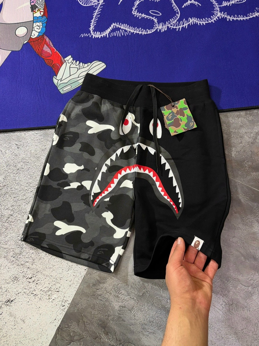 шорты бейп шарк,шорты бейп,шорты bape,шорты мужские,камуфляжные шорты