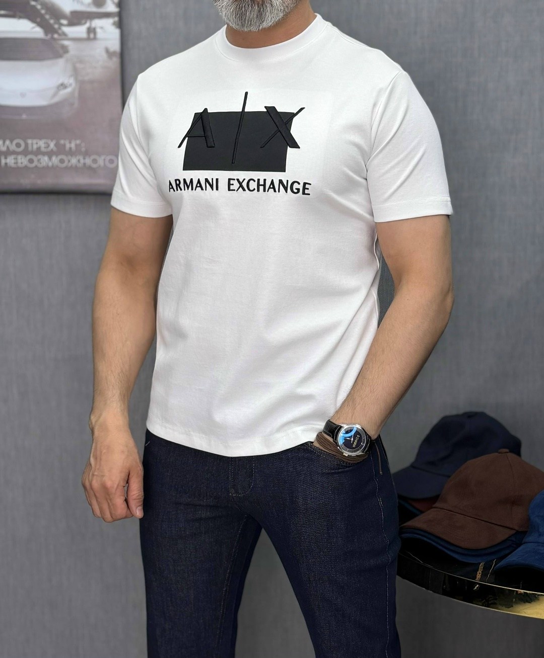 футболка armani exchange,armani exchange armani,футболки мужские,футболка armani,футболки базовая