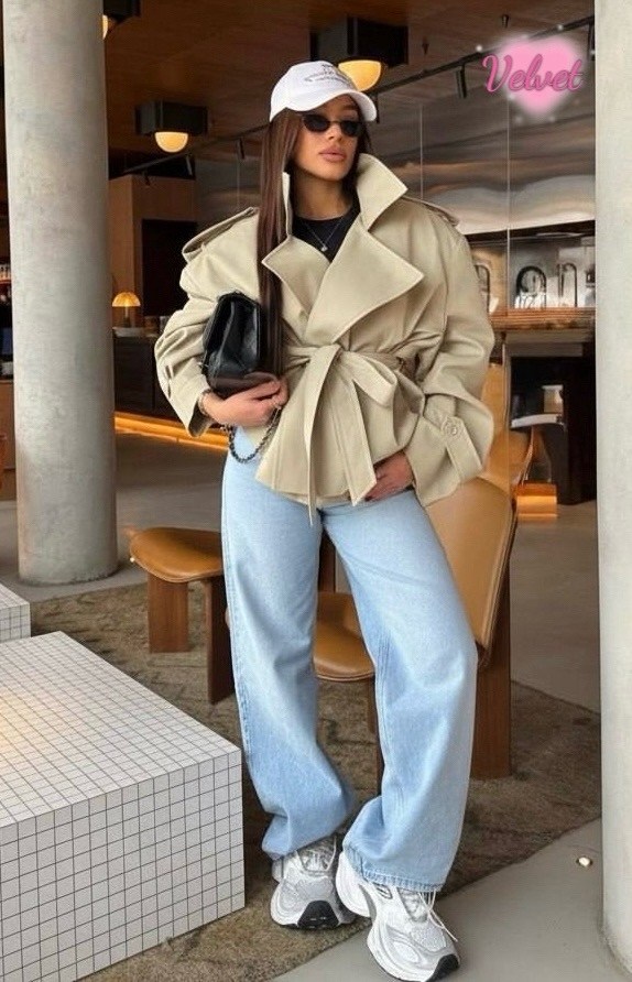 тренч с поясом,тренч женский,тренч,укороченный тренч с поясом,linad street chic светло-хаки куртка