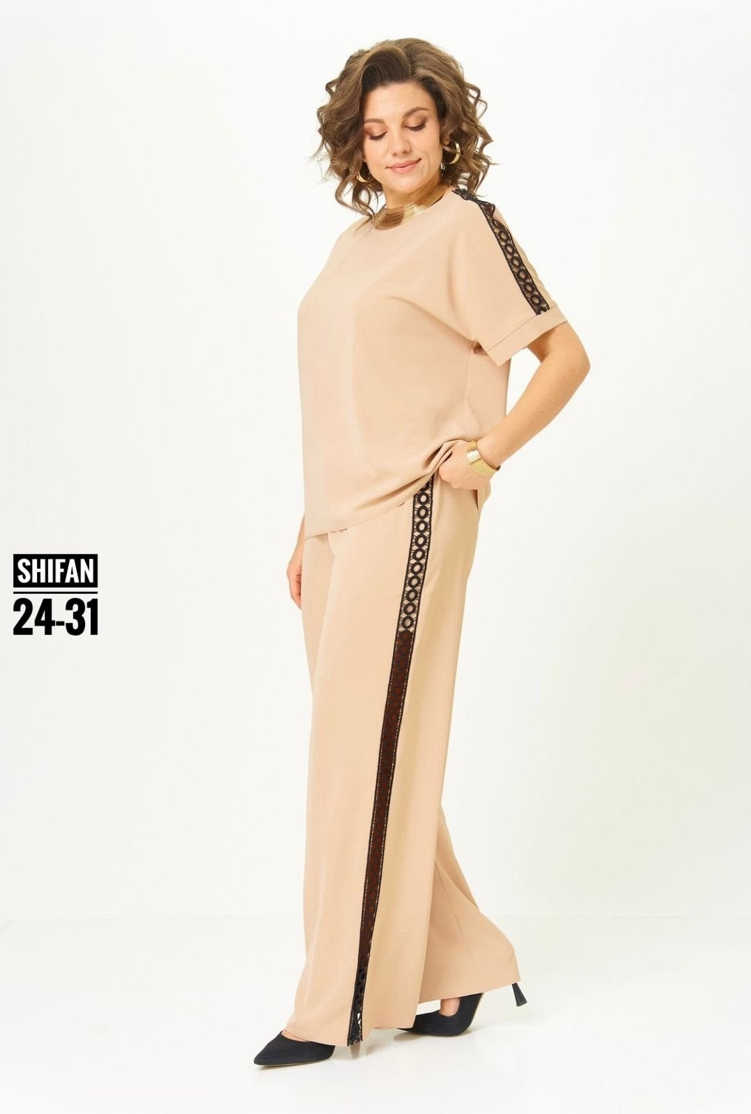 костюм для женщин,брючный комплект,брючный костюм rumoda 2124 двойка черный,костюм rumoda 2124 черный,блуза rumoda 2125 черный