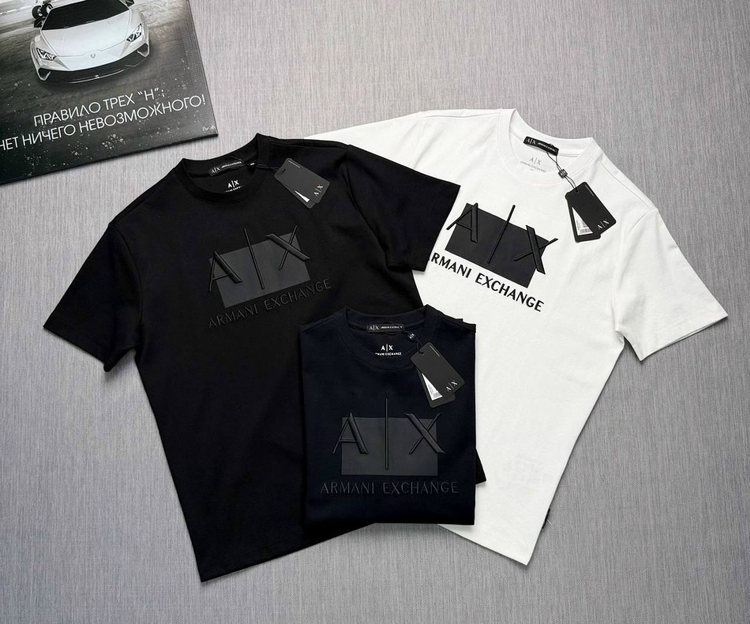 футболка armani exchange,мужские футболки armani,armani exchange мужская футболка,мужские футболки emporio armani,футболка мужской armani exchange черный размер 50 хлопок повседневный