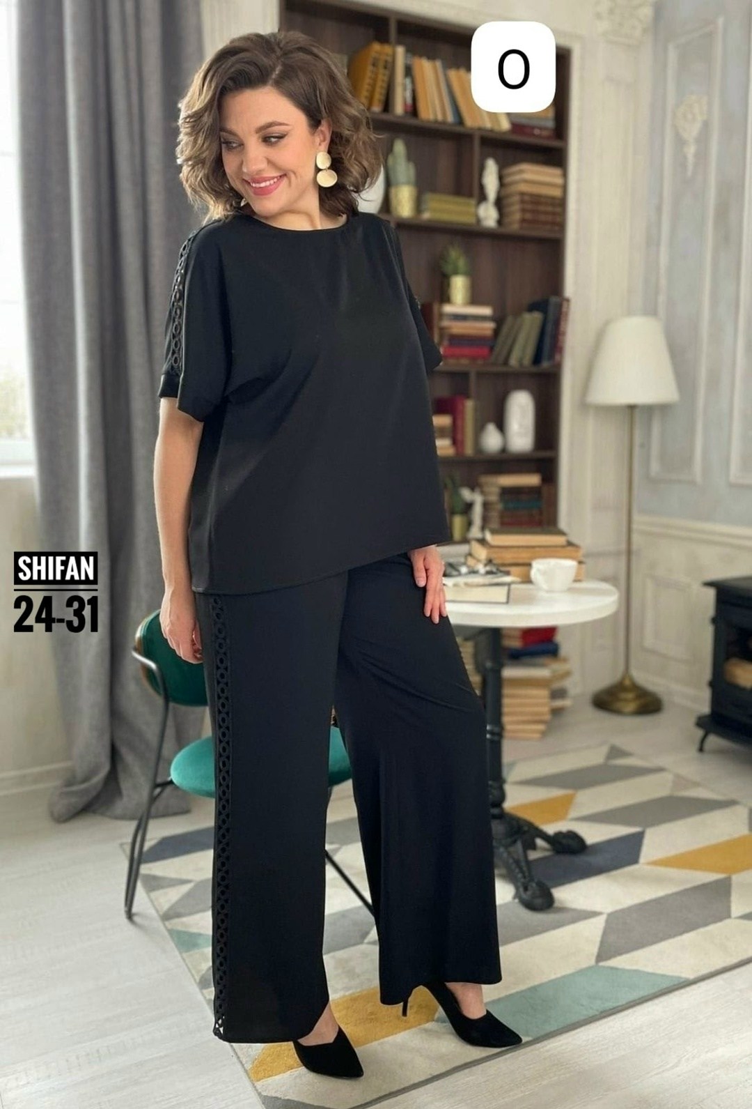 костюм для женщин,брючный комплект,брючный костюм rumoda 2124 двойка черный,костюм rumoda 2124 черный,блуза rumoda 2125 черный