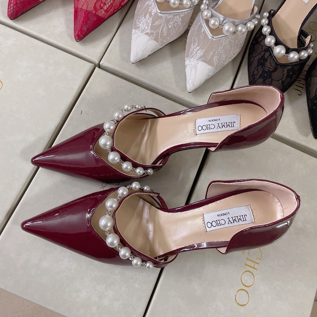 ,туфли на высоком каблуке прада jimmy choo,туфли jimmy choo,туфли женские jimmy choo,черные лаковые туфли jimmy choo с жемчугом