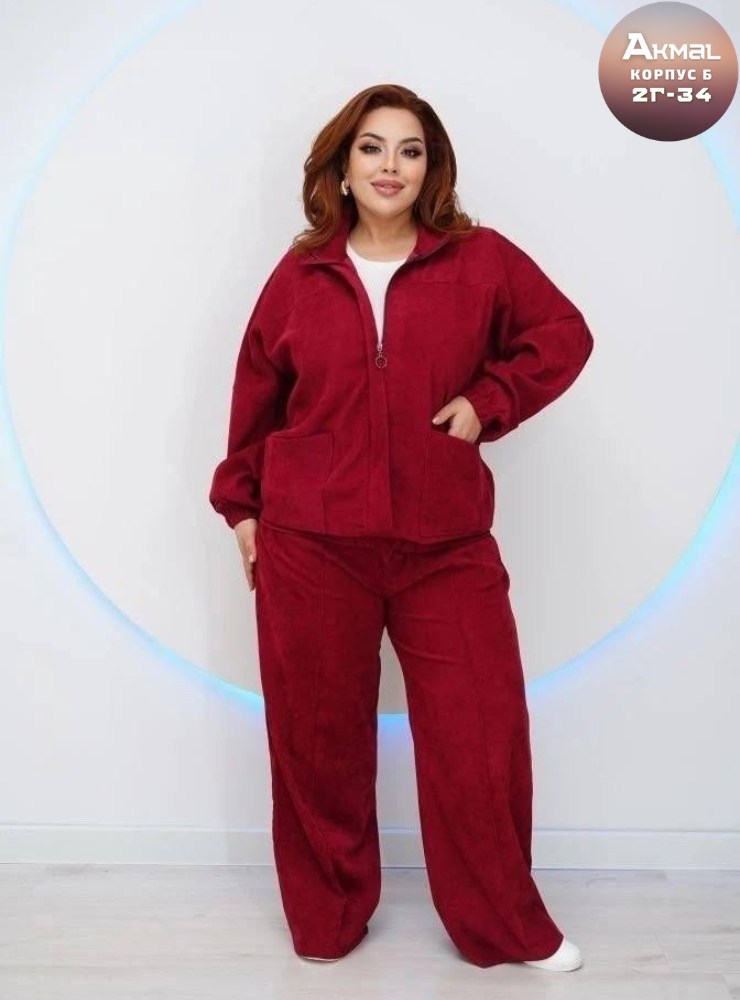 костюм велюровый больших размеров granat fashion,женский костюм,костюм двойка,женские костюмы брючные,ltmoda велюровый костюм больших размеров