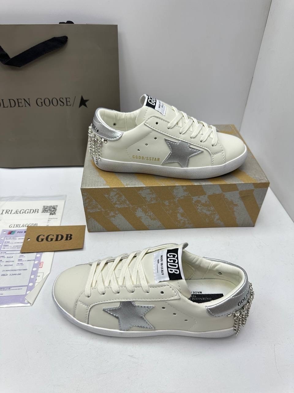 кожаные кеды golden goose superstar premium,golden goose кроссовки,кеды golden goose женские,кеды golden goose,женские кожаные кроссовки golden goose super-star premium - white / silver