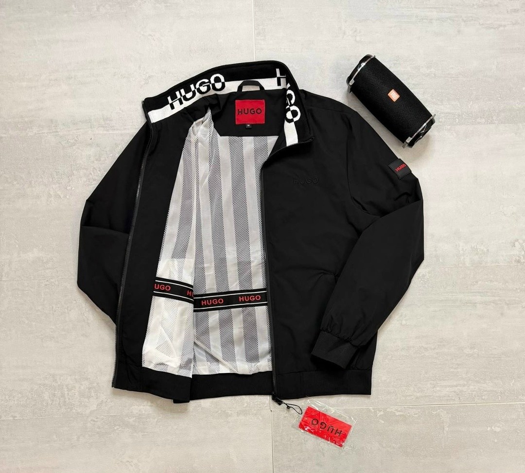 hugo boss куртка,мужская куртка hugo boss,hugo boss куртка демисезонная,бомбер хуго босс мужской,мужская ветровка hugo boss чёрного цвета