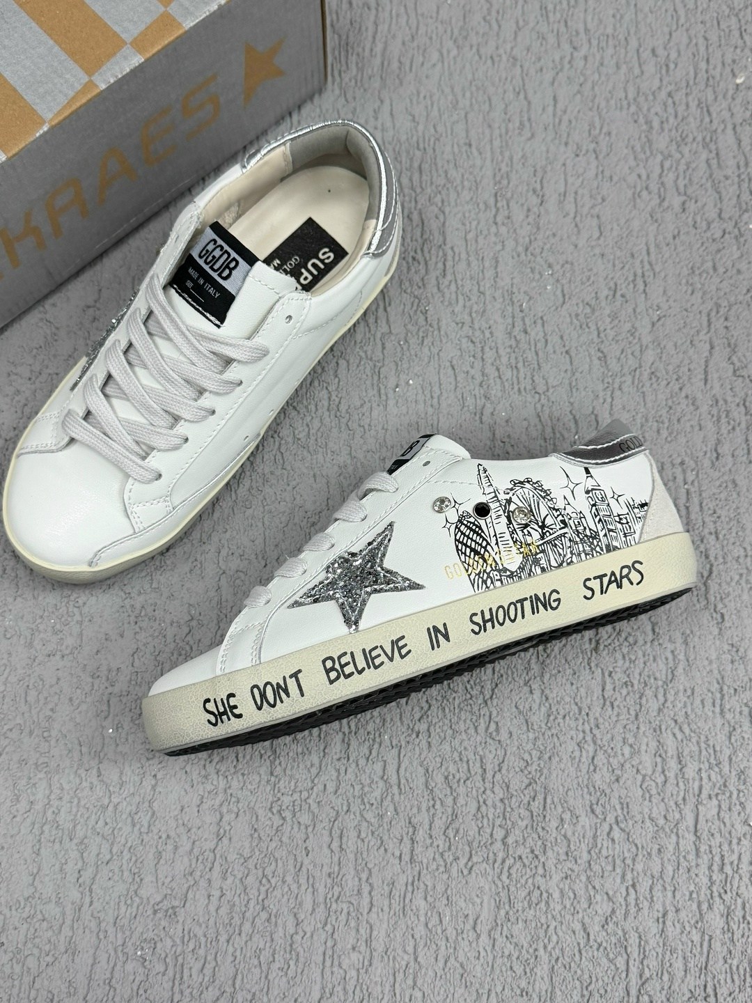 ,кроссовки golden goose,super star leather sneakers in white golden goose,кеды golden goose,повседневная