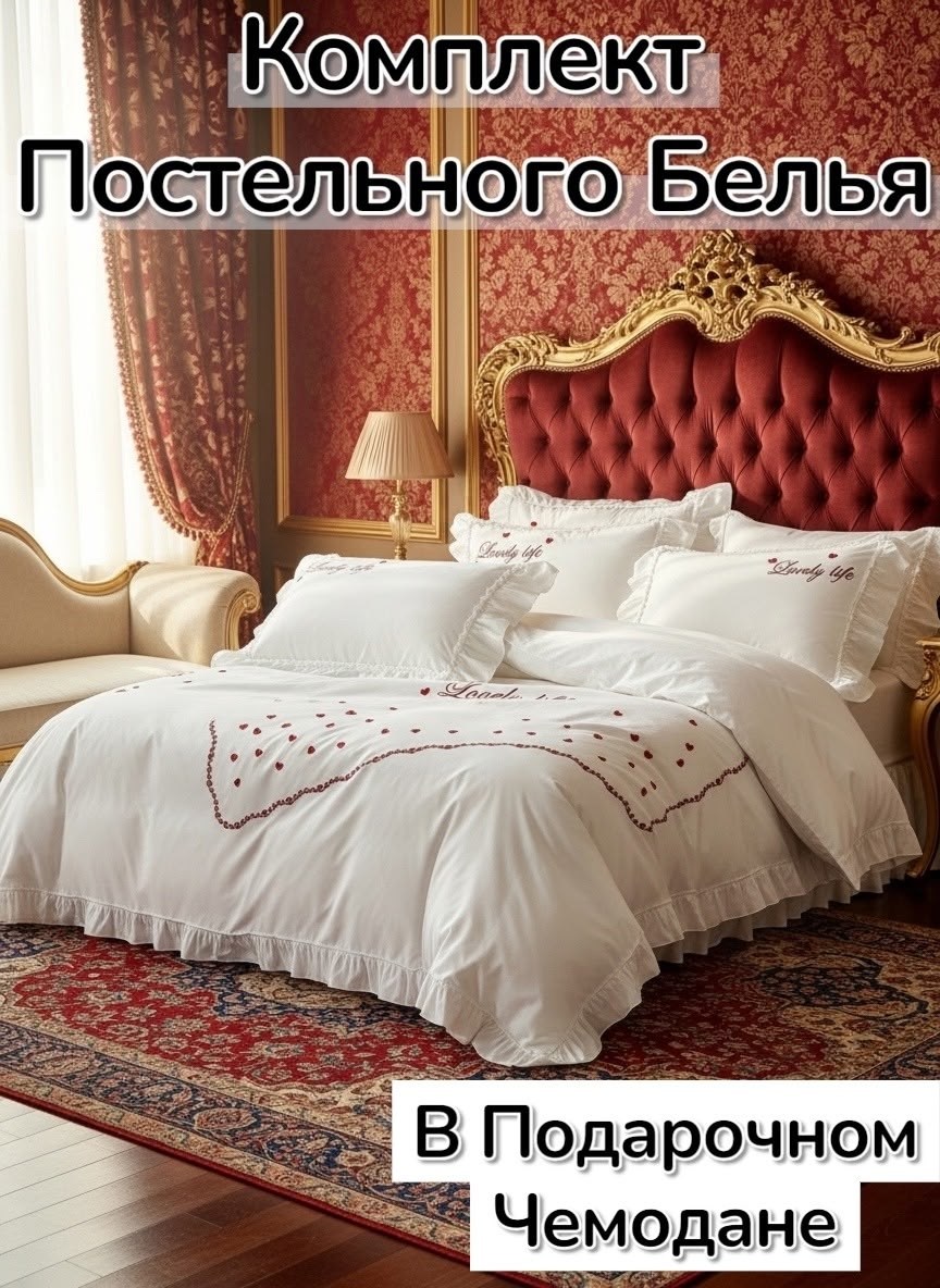 роскошный комплект постельного белья,комплект постельного белья,постельное белье с оборками,постельное белье,королевское постельное белье