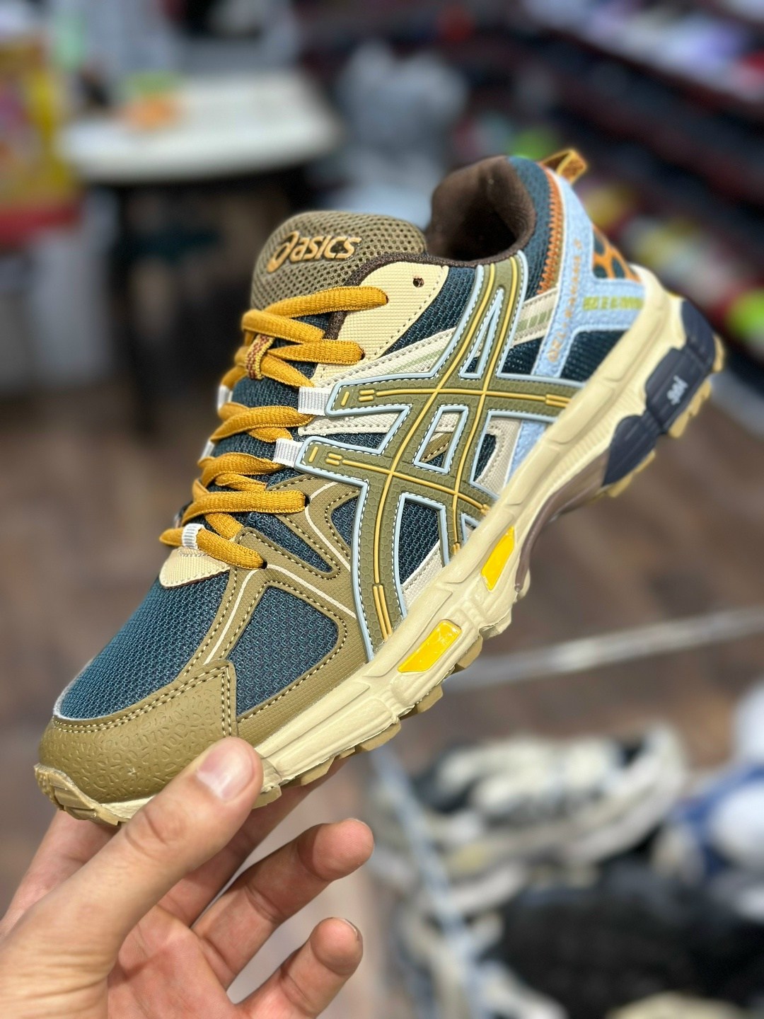 кроссовки asics gel kahana 8,asics gel-kahana 8,asics gel kahana 8 running green blue beige,кроссовки asics,мужские кроссовки asics
