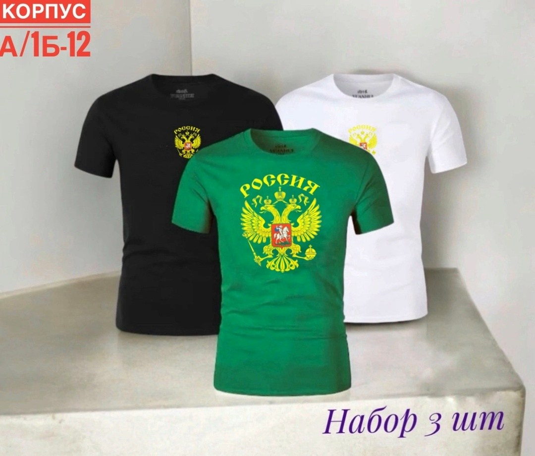 футболки мужские набор 3 шт,футболки для мужчин,футболки мужские,футболка с гербом,футболка с гербом россии