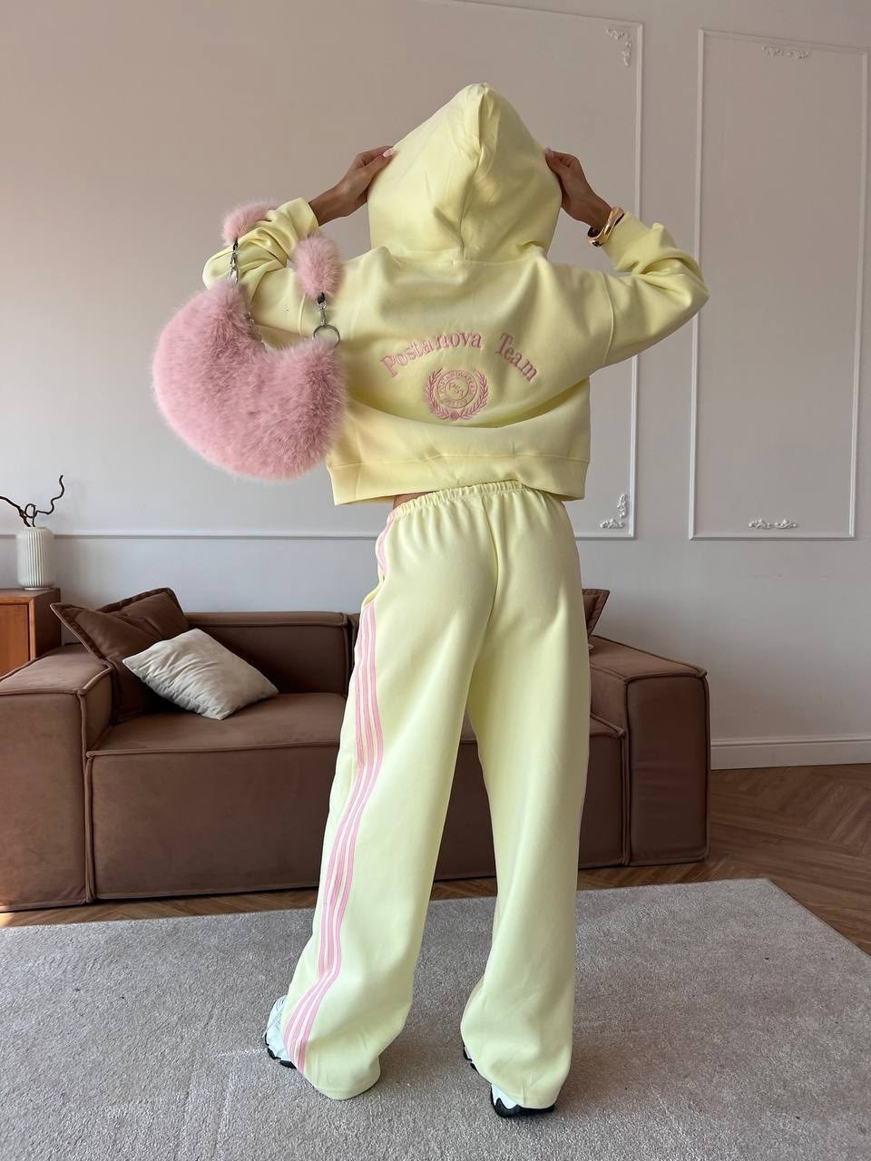 спортивный костюм двойка sporty&rich w suits,костюм спортивный женский,спортивный костюм двойка sporty&rich w suits цвет желтый лимонный,костюмчик,спортивный костюм