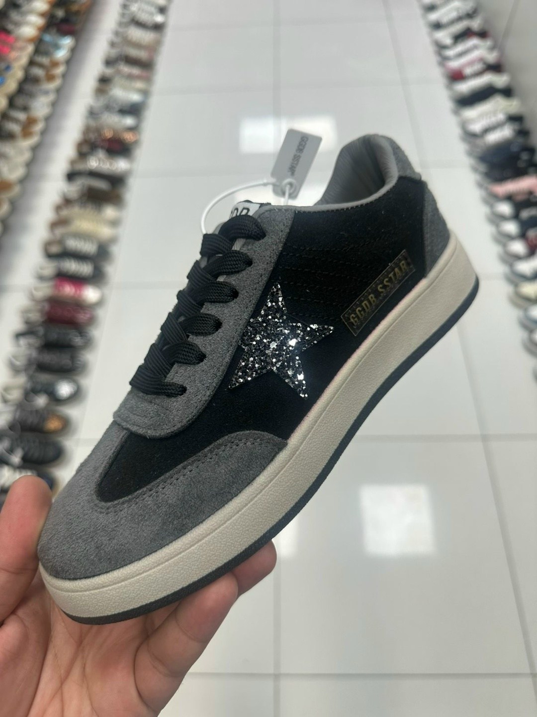 golden goose кеды super-star с кристаллами черный,,кеды golden goose,кроссовки golden goose super-star glitter sneakers черный,golden goose ssense exclusive black glitter superstar sneakers