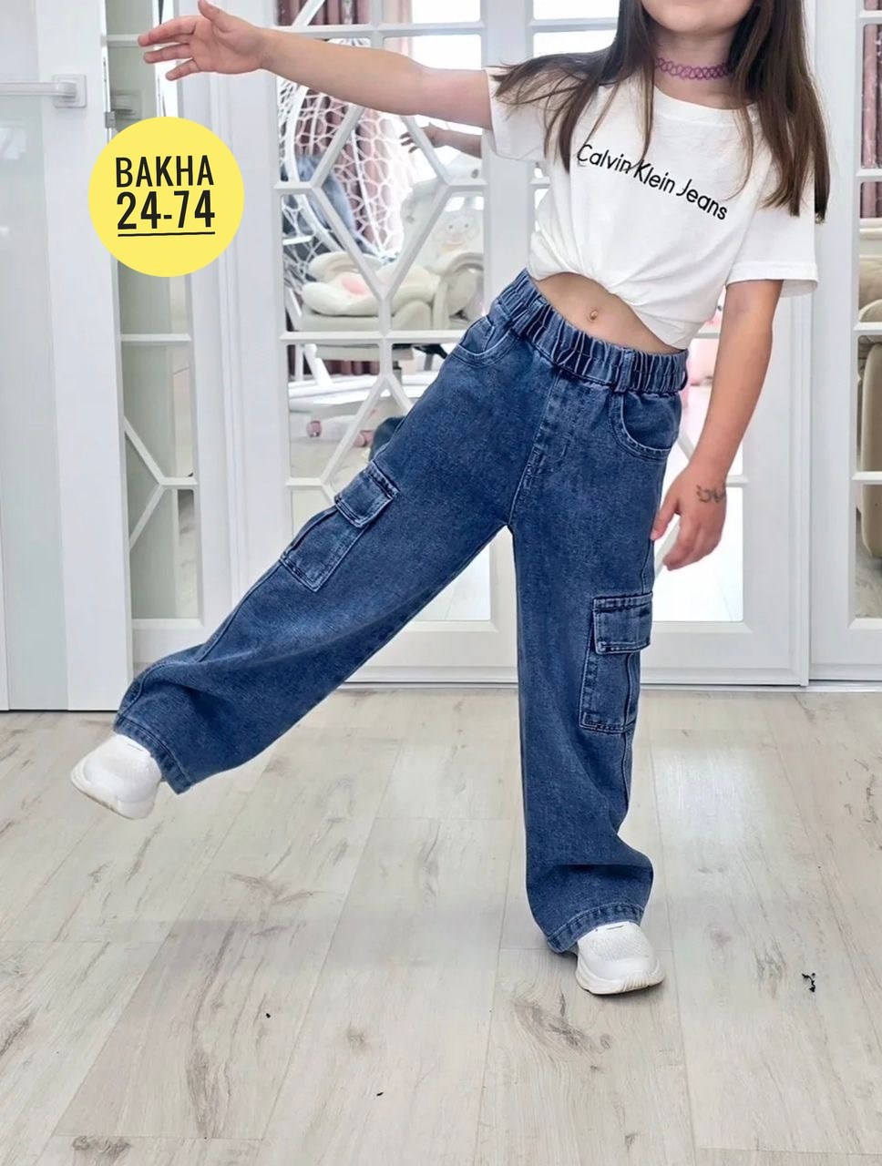джинсы карго широкие подростковые mili bo_wear,джинсы карго для девочки,джинсы карго на маленьких девочках,джинсы для девочек,брюки джинсы