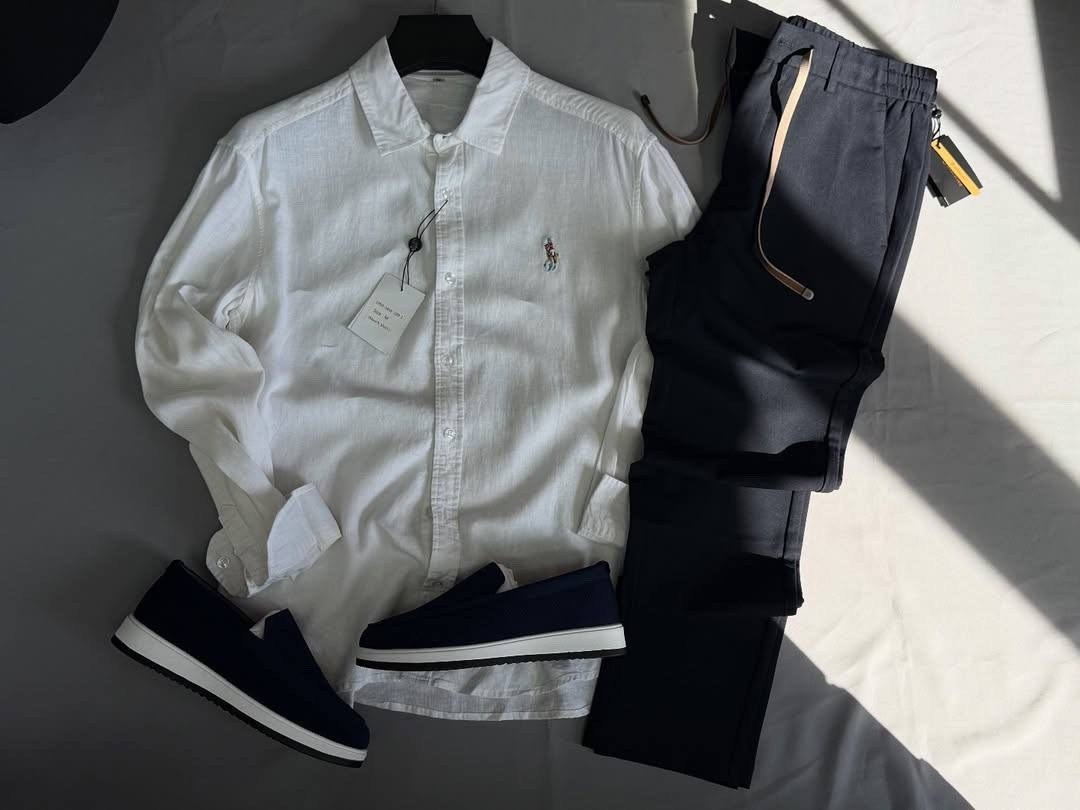 рубашка polo ralph lauren,белая рубашка polo ralph lauren,льняная рубашка polo ralph lauren,мужская мода,классическая рубашка