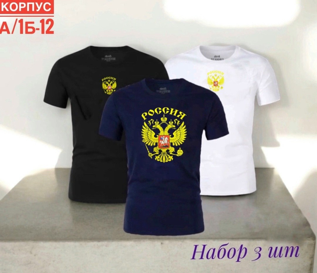 футболки мужские набор 3 шт,футболки для мужчин,футболки мужские,футболка с гербом,футболка с гербом россии