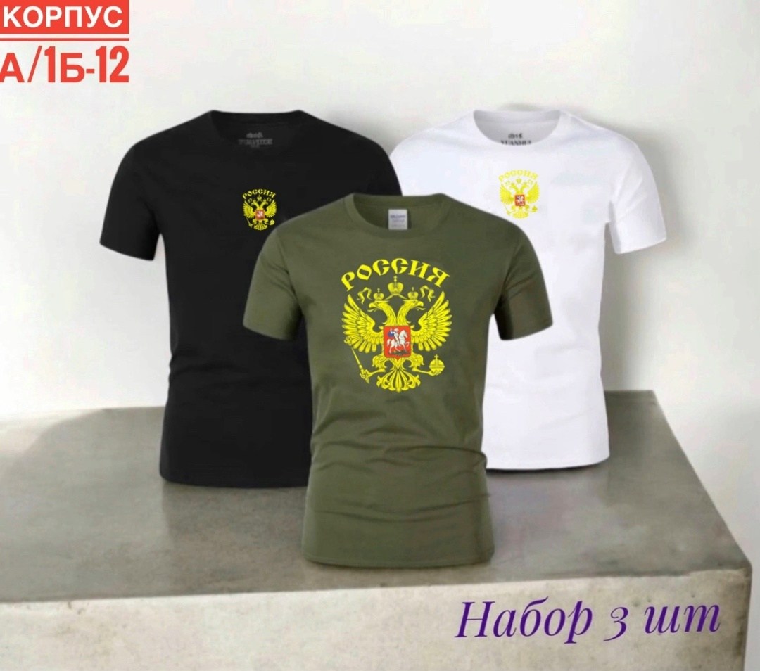 футболки мужские набор 3 шт,футболки для мужчин,футболки мужские,футболка с гербом,футболка с гербом россии