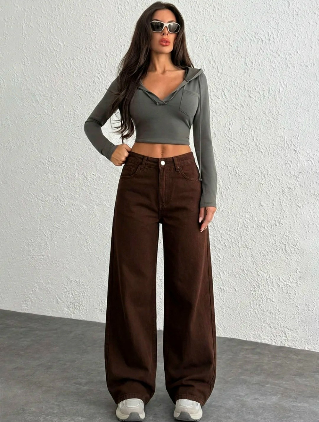 джинсы широкие коричневые,джинсы женский kydenim коричневый палаццо,коричневые джинсы женские,джинсы широкие клеш с высокой посадкой коричневый,коричневые джинсы