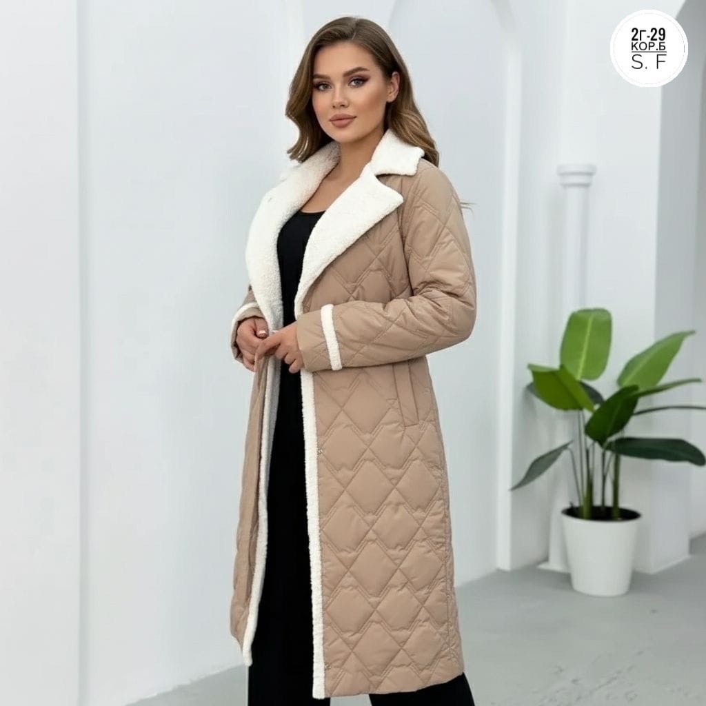 куртка женская бежевая,стёганое пальто женское бежевое,куртка женская,куртки ,пальто на синтепоне