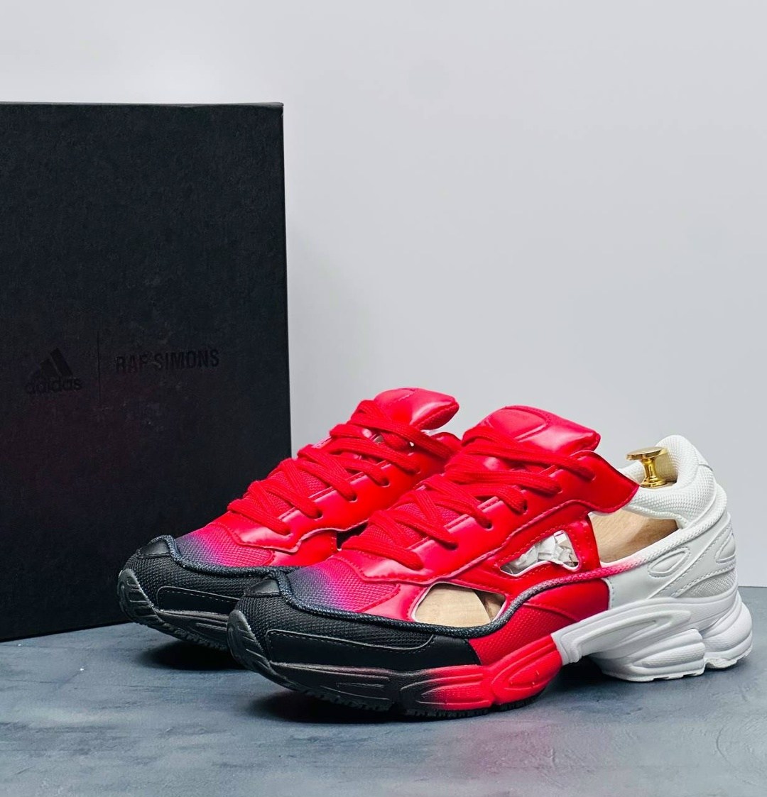 кроссовки adidas raf simons x ozweego replicant 'red halo blue',adidas x raf simons replicant ozweego,массивные кроссовки raf simons x ozweego replicant adidas красный,кроссовки raf simons x ozweego r